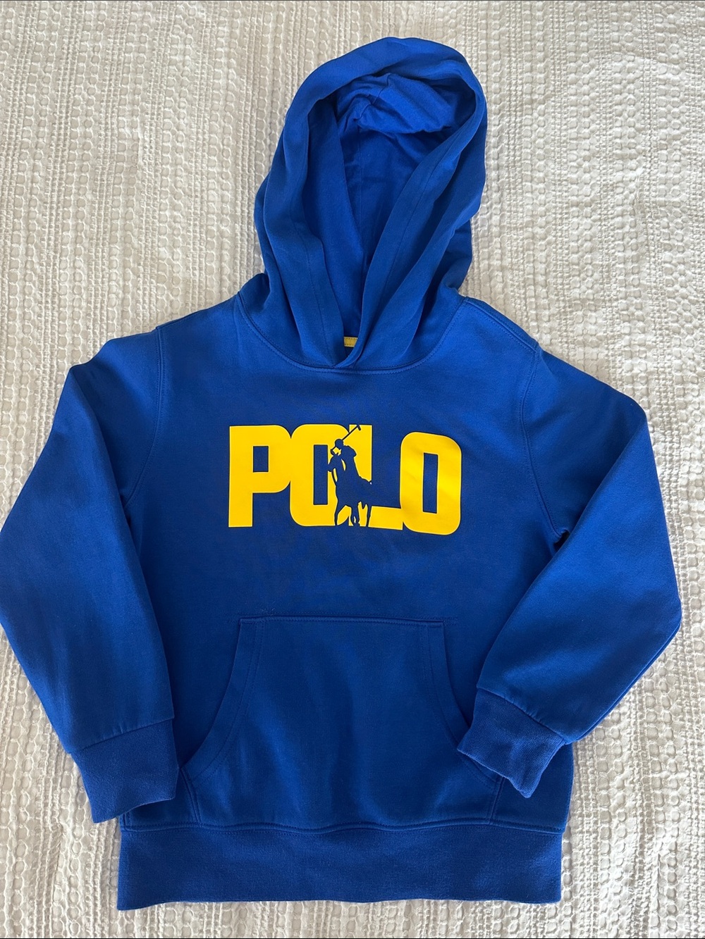 Polo by Ralph Lauren Boys’ Blue Hoodie with Yellow Logo